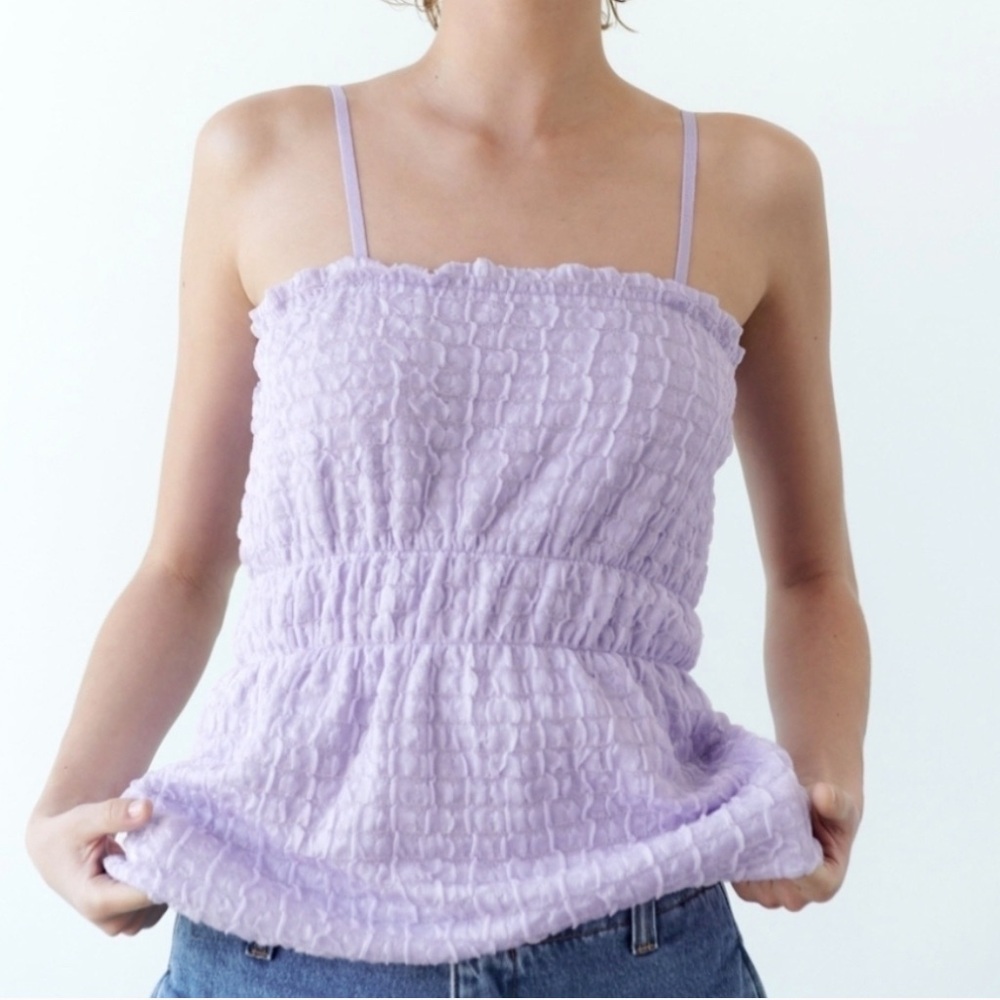 Zara Lilac Textured Blouse